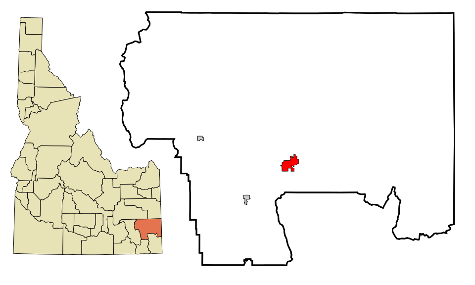 Locator map of Soda Springs