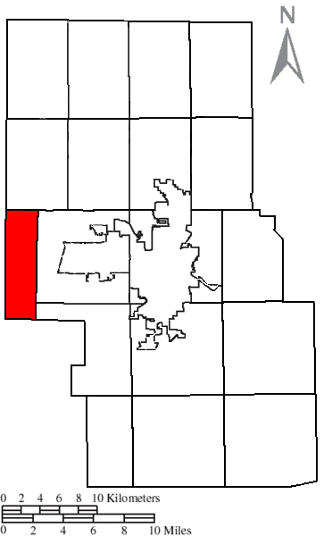 Locator map of Sandusky