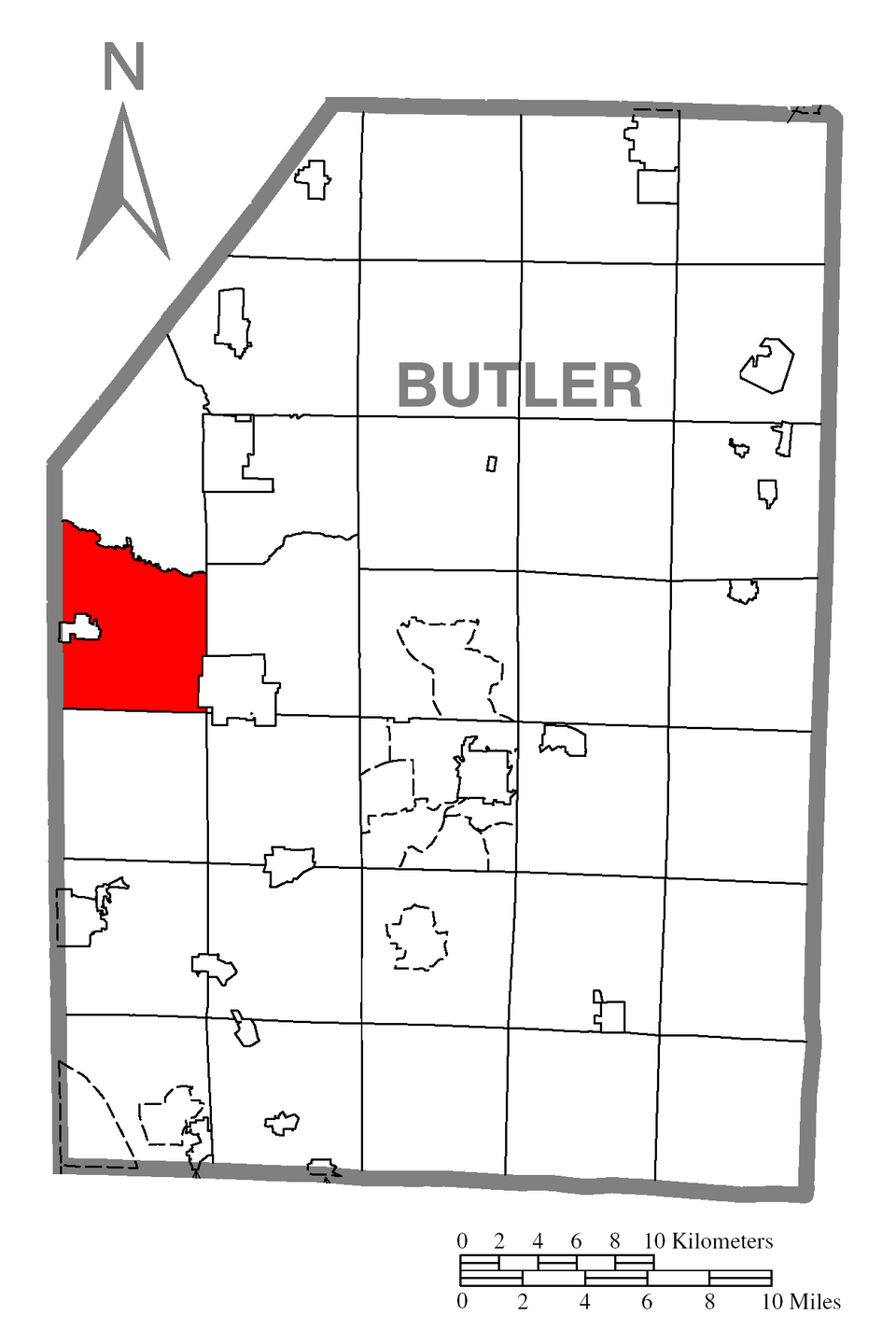 Locator map of Muddy Creek