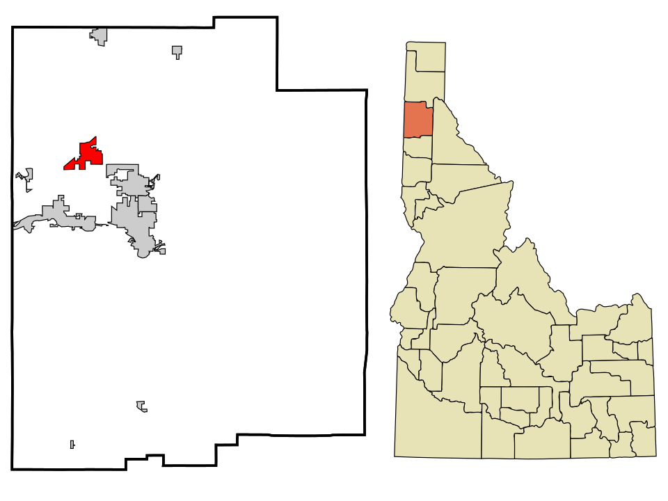 Locator map of Rathdrum