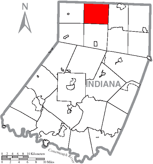Locator map of North Mahoning