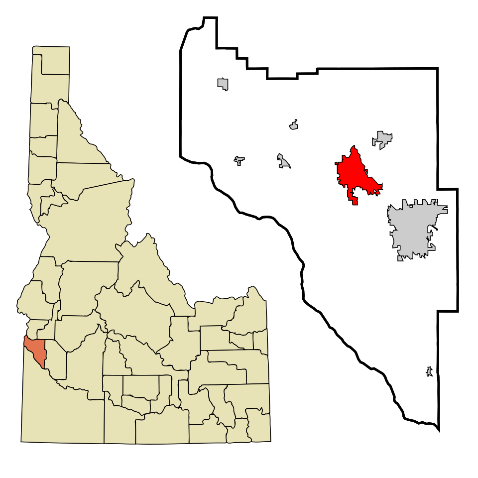 Locator map of Caldwell