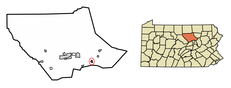 Locator map of Muncy