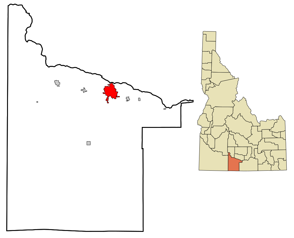 Locator map of Twin Falls