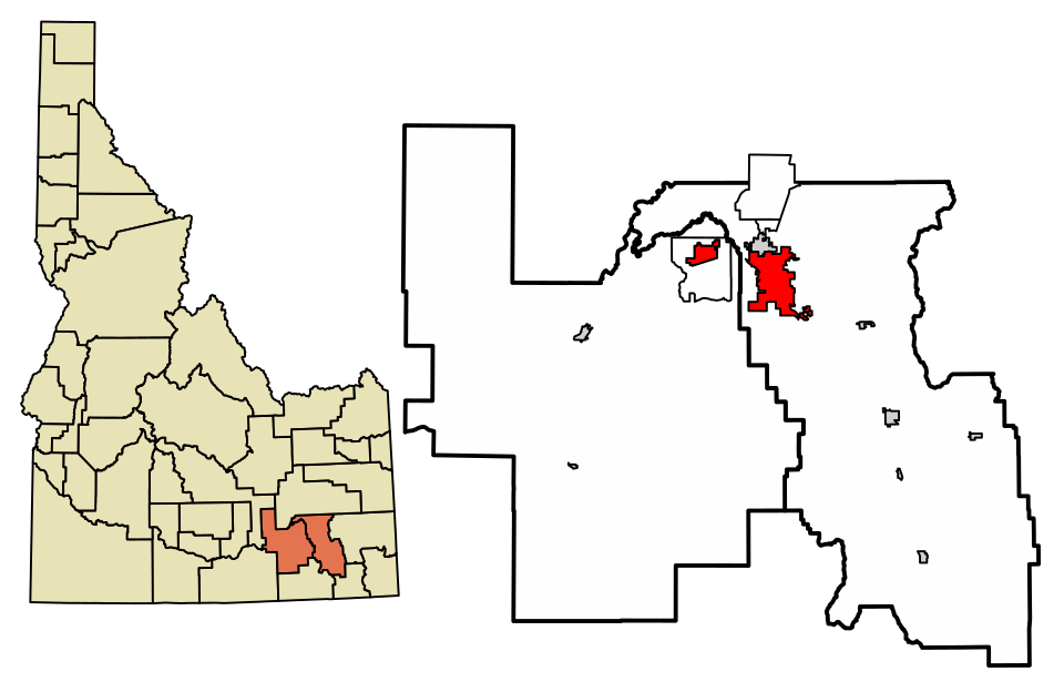 Locator map of Pocatello