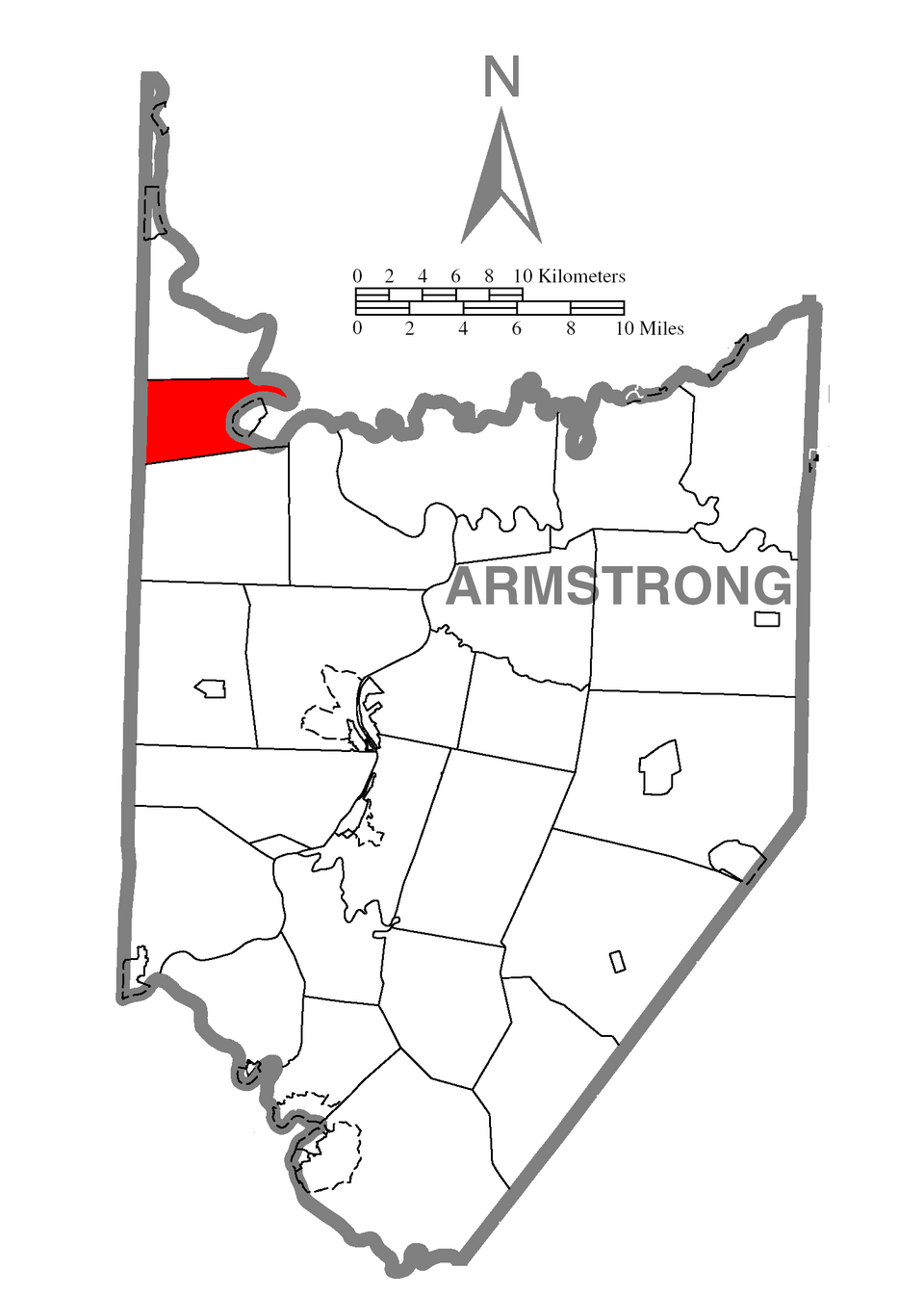 Locator map of Bradys Bend