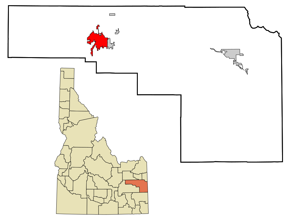 Locator map of Idaho Falls