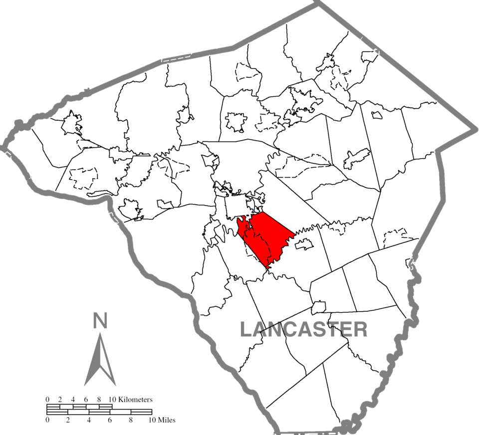 Locator map of West Lampeter