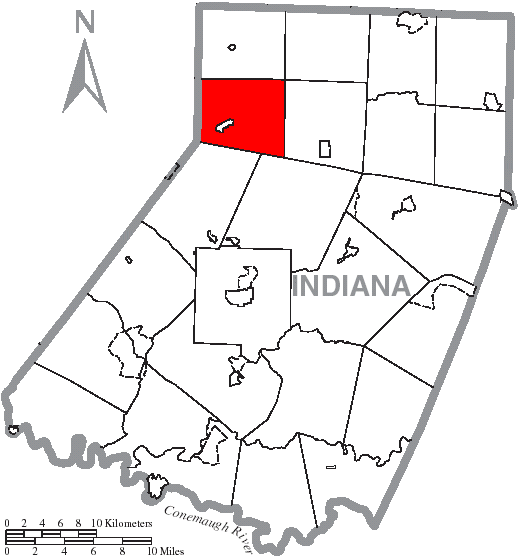 Locator map of South Mahoning