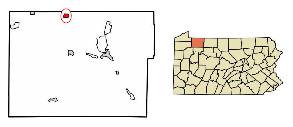 Locator map of Sugar Grove