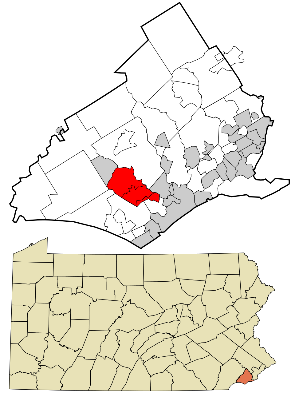 Locator map of Aston