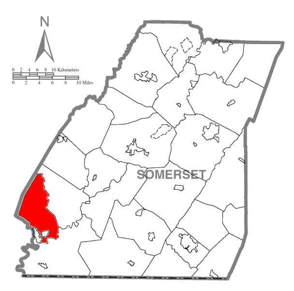 Locator map of Lower Turkeyfoot