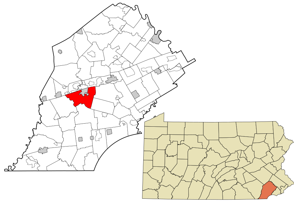 Locator map of East Fallowfield