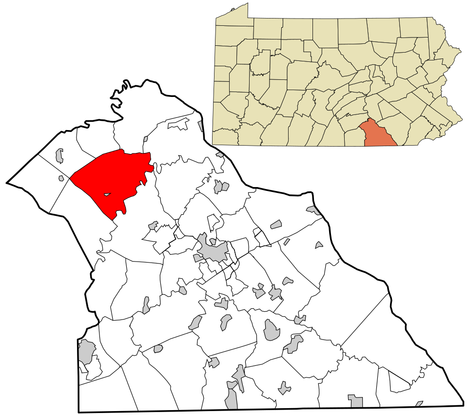 Locator map of Warrington