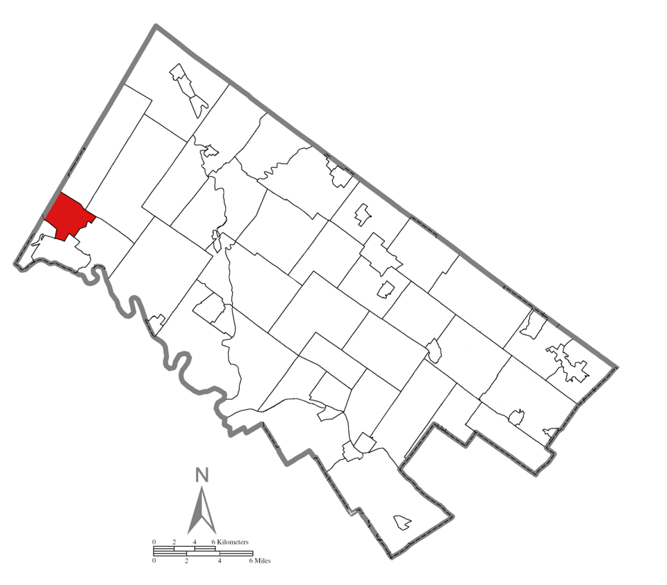 Locator map of Upper Pottsgrove