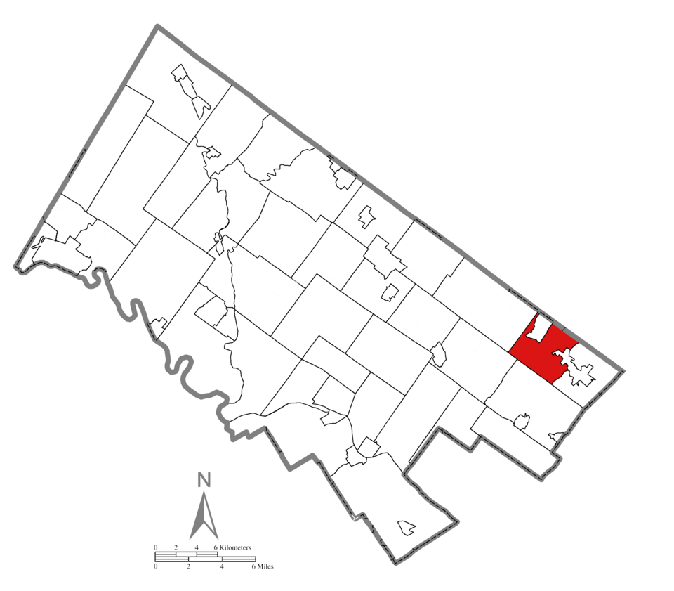 Locator map of Upper Moreland