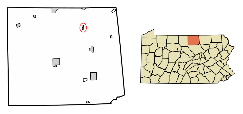 Locator map of Tioga
