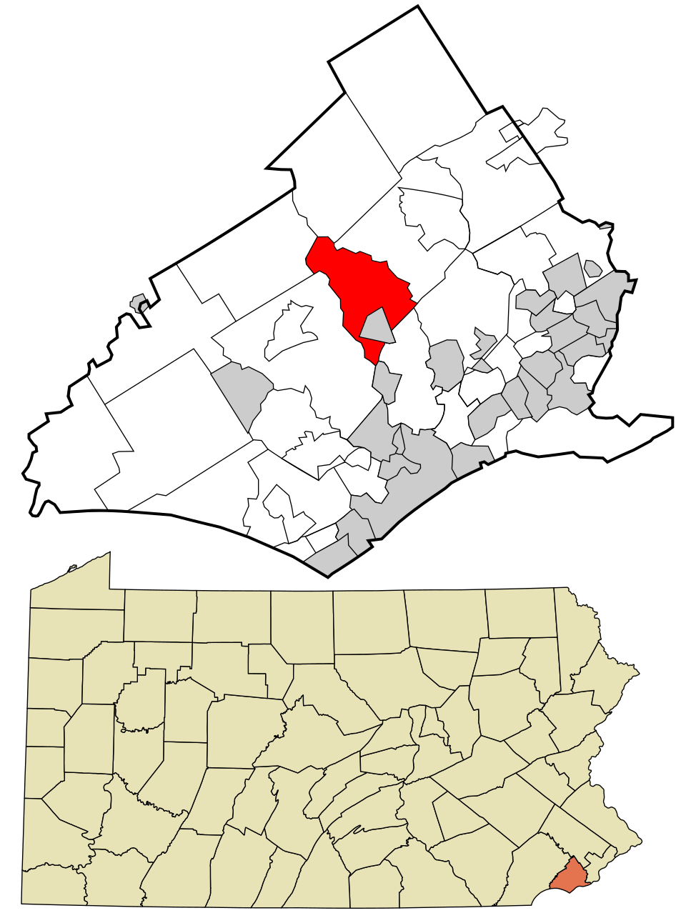 Locator map of Upper Providence