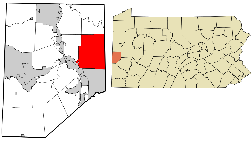 Locator map of New Sewickley