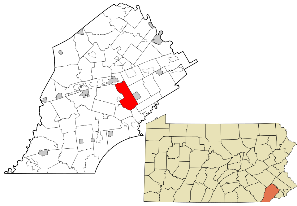 Locator map of East Bradford