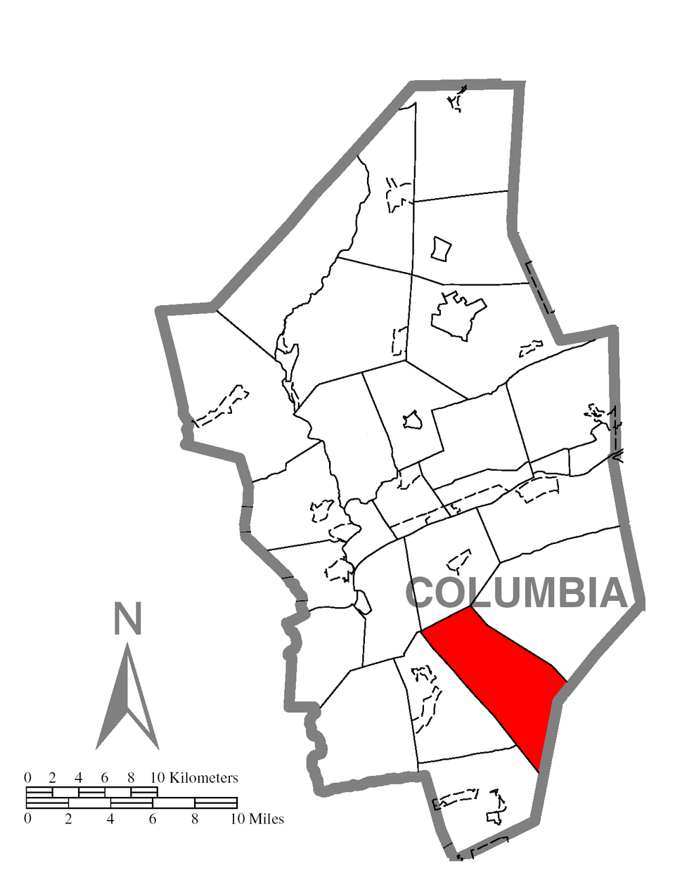 Locator map of Roaring Creek