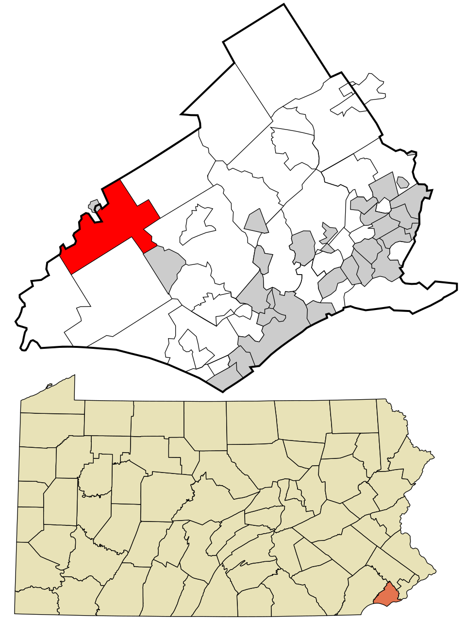 Locator map of Thornbury