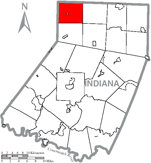Locator map of West Mahoning