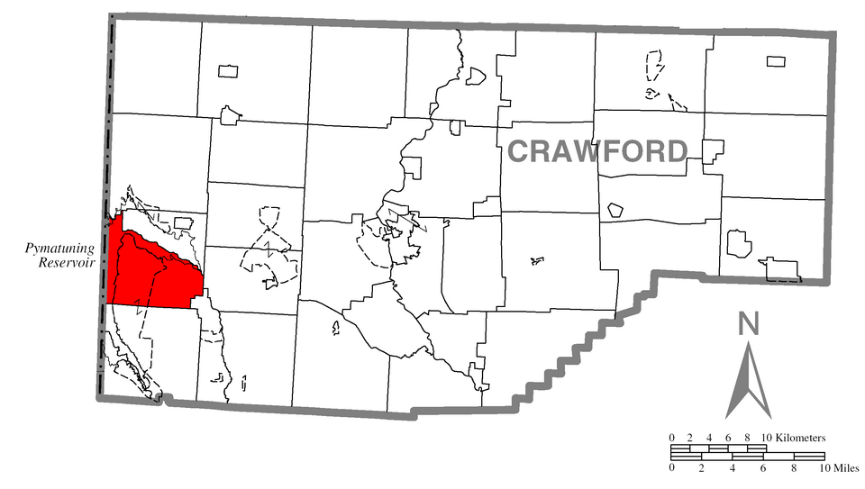 Locator map of North Shenango