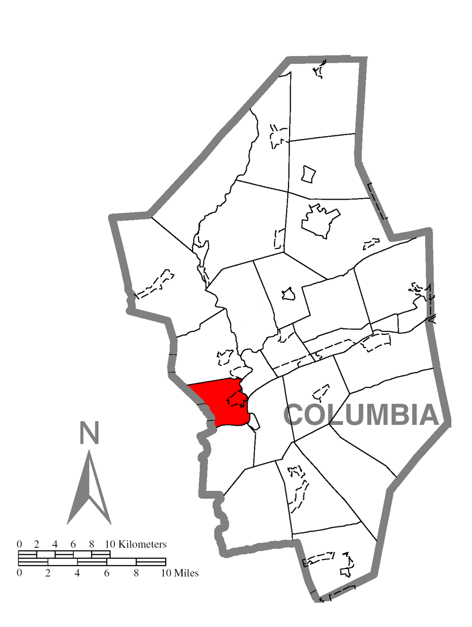 Locator map of Montour