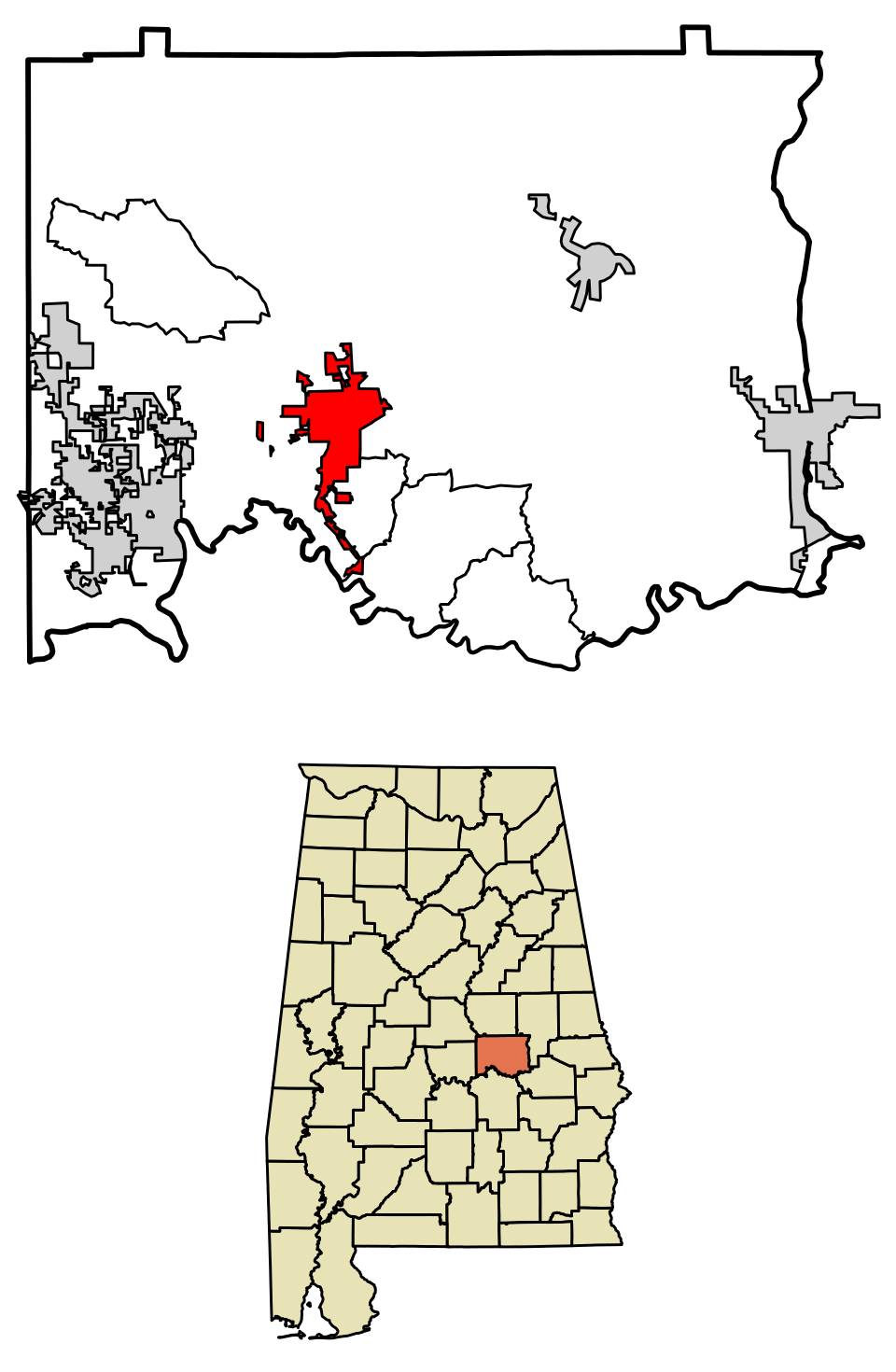 Locator map of Wetumpka
