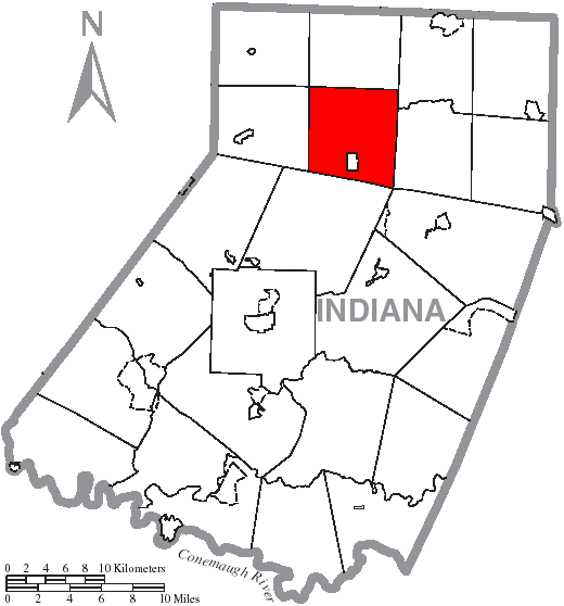 Locator map of East Mahoning