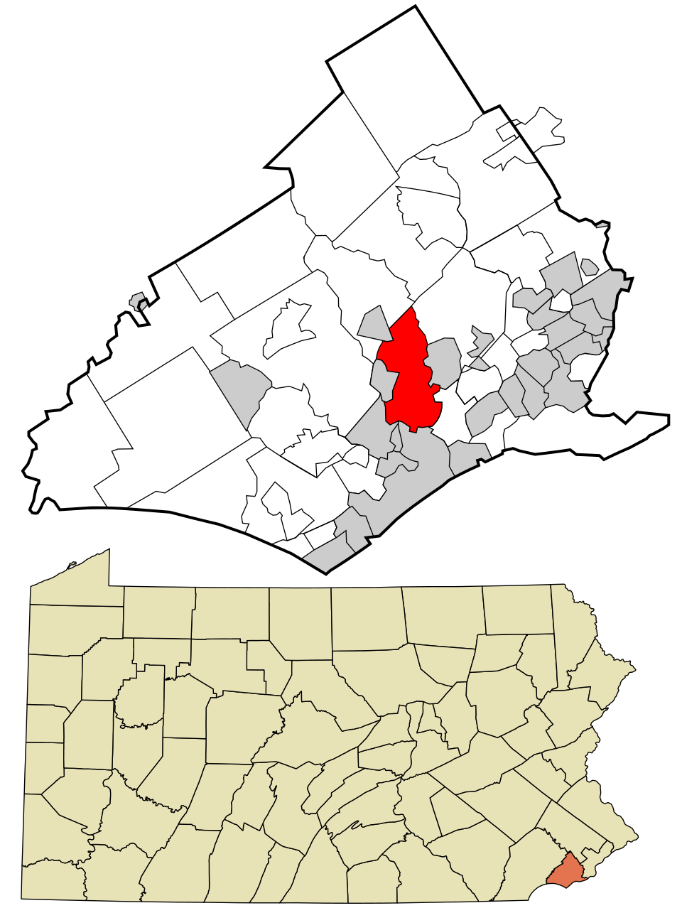 Locator map of Nether Providence