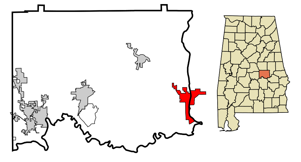 Locator map of Tallassee