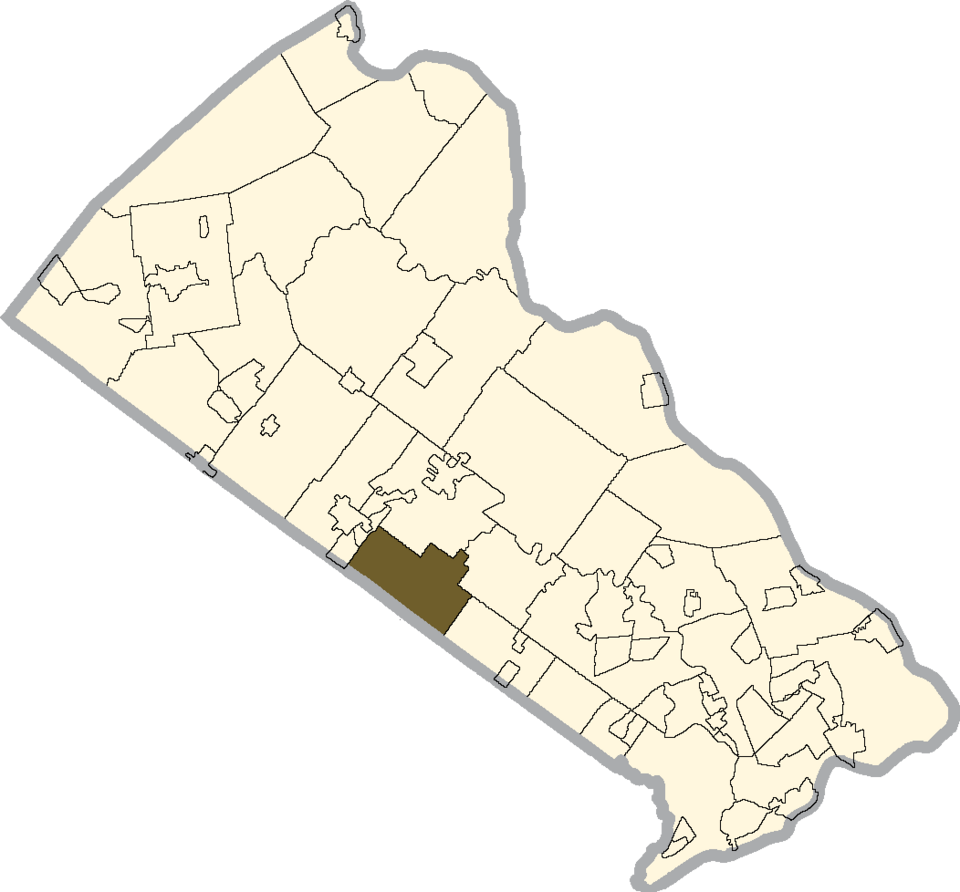 Locator map of Warrington