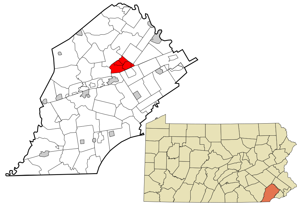 Locator map of Uwchlan