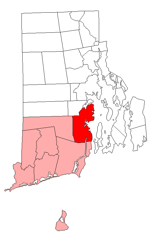 Locator map of North Kingstown