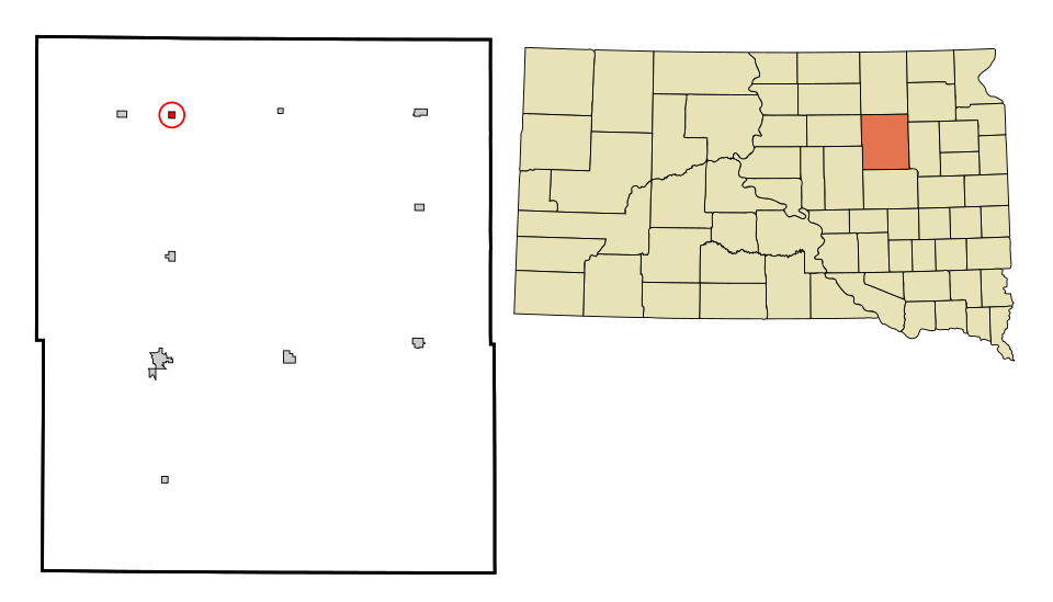 Locator map of Mellette