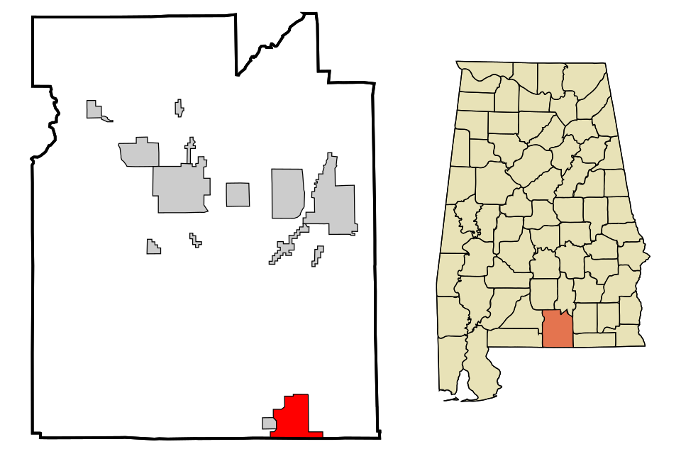 Locator map of Florala