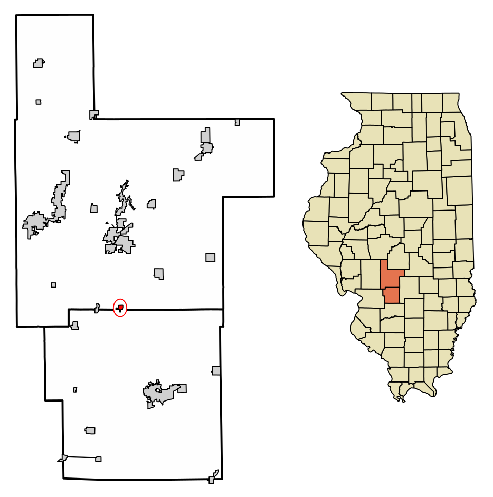 Locator map of Donnellson