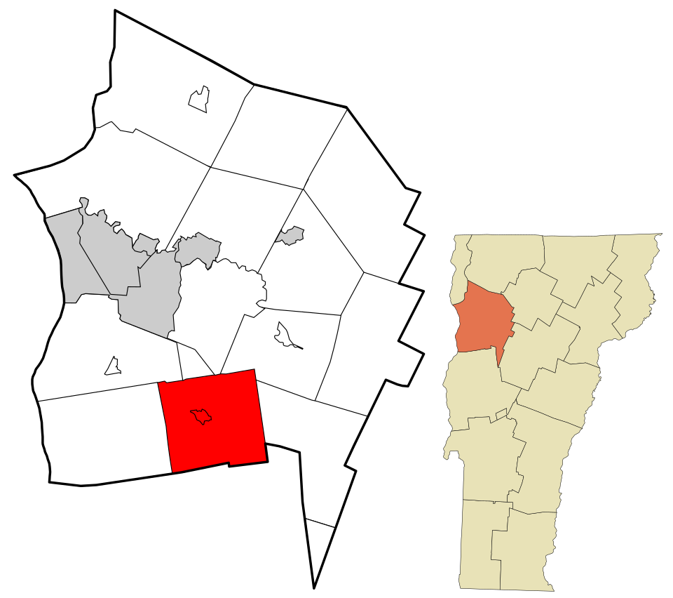 Locator map of Hinesburg