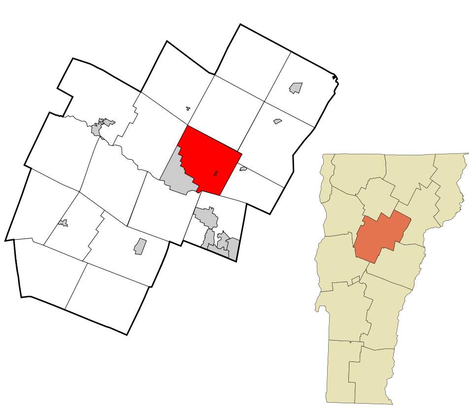 Locator map of East Montpelier
