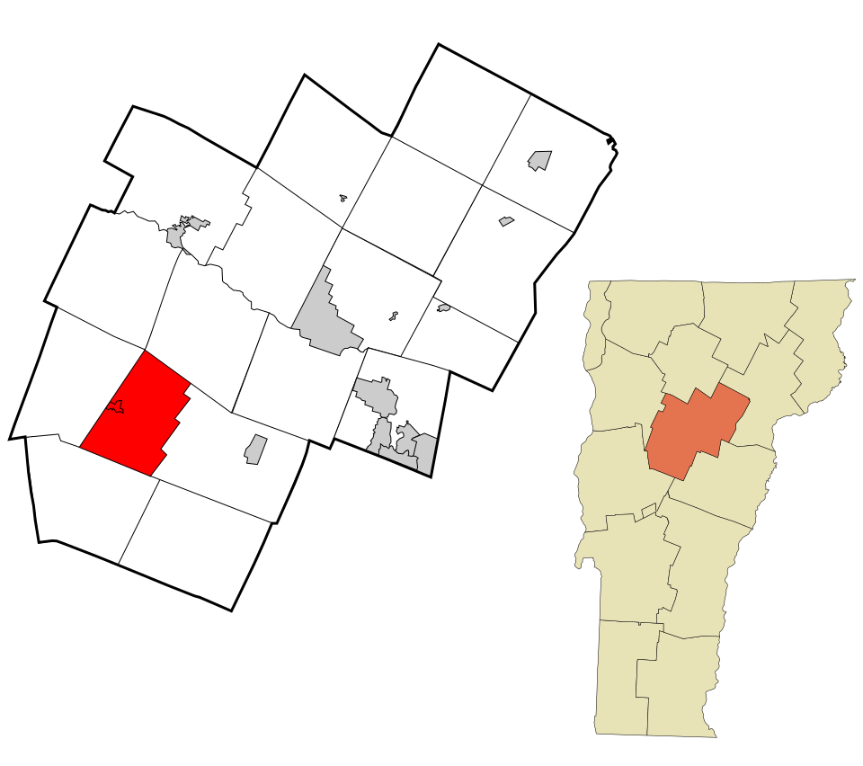 Locator map of Waitsfield