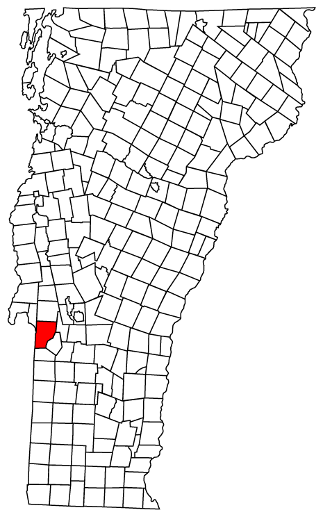 Locator map of Poultney