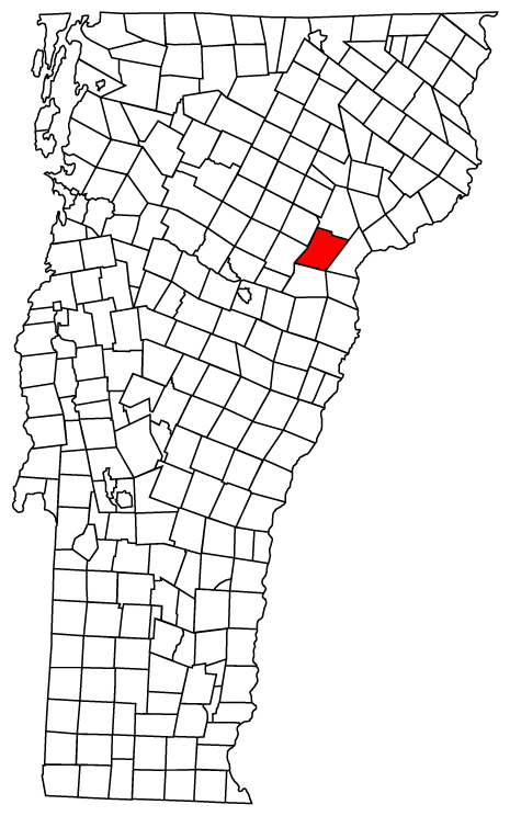 Locator map of Peacham