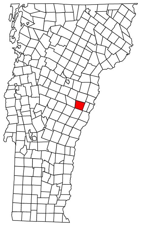 Locator map of Vershire