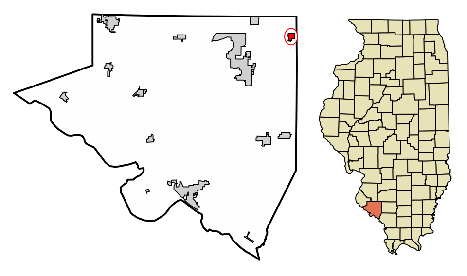 Locator map of Coulterville