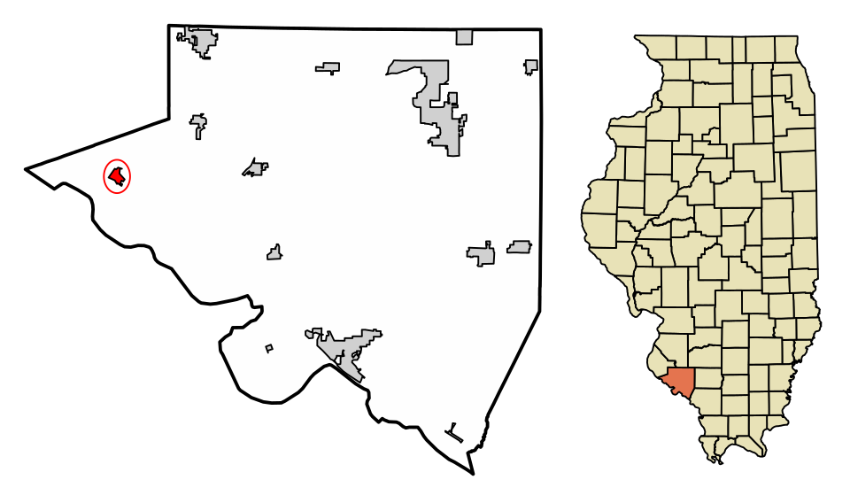 Locator map of Prairie du Rocher