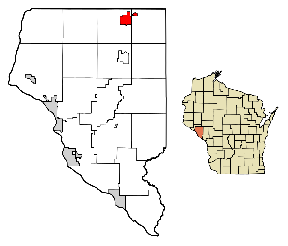 Locator map of Mondovi