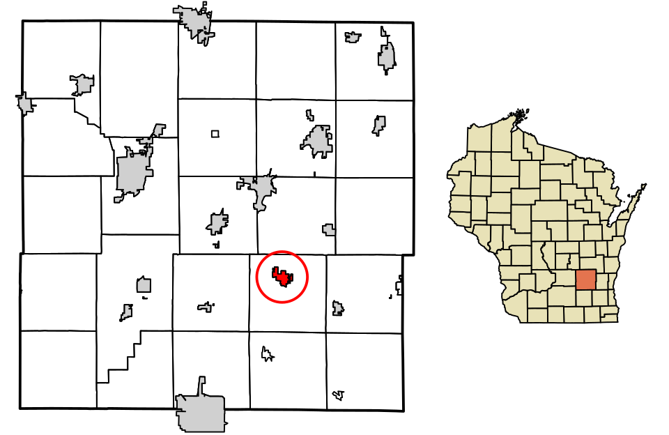 Locator map of Hustisford