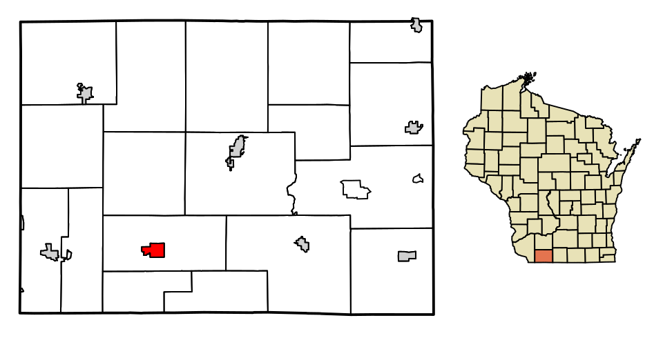 Locator map of Shullsburg